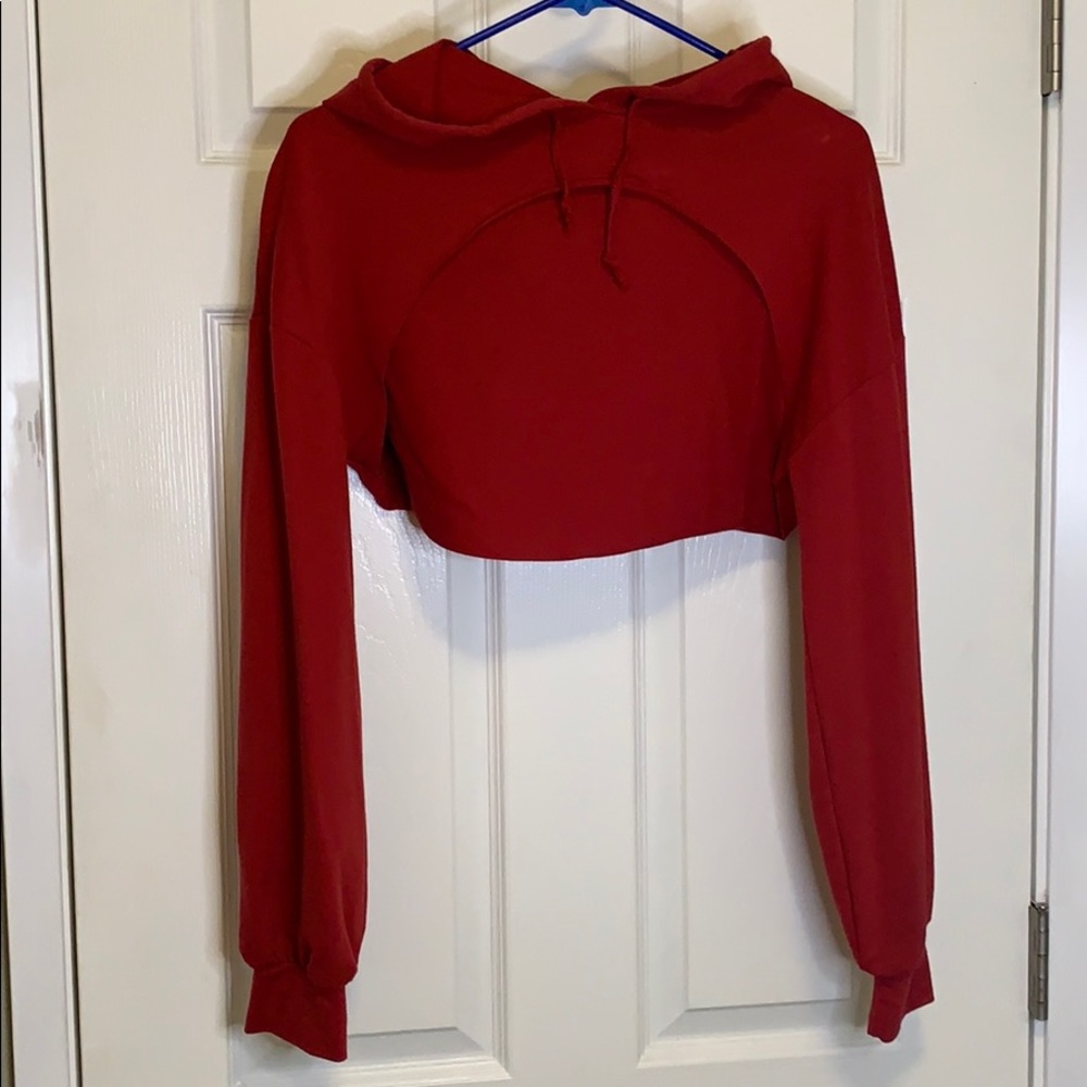 Crop Top Long Sleeve w Hood